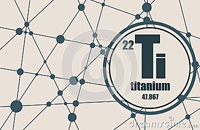 Titanium chemical element. Vector Illustration