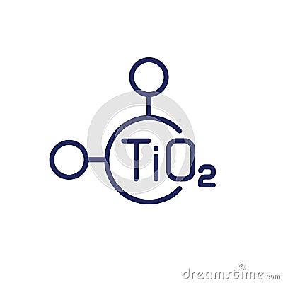 titanium dioxide molecule line icon Vector Illustration