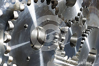 Titanium gears machinery Stock Photo