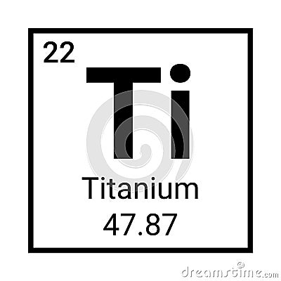 Titanium periodic element icon. Titanium symbol chemistry Vector Illustration