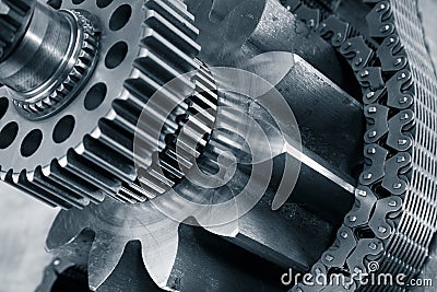 Titanium, steel, industry and machinery Stock Photo