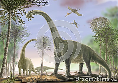 Titanosaur Argentinosaurus Stock Photo