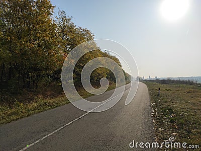 Titel hill Vojvodina Serbia nature landscape with road Stock Photo