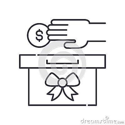 Tithe icon, linear isolated illustration, thin line vector, web design sign, outline concept symbol with editable stroke Cartoon Illustration
