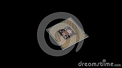 Title CPU, Processor. Computer central processor unit on black background Stock Photo