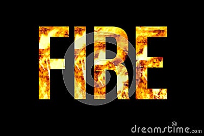 Title fire with flame texture Stock Photo