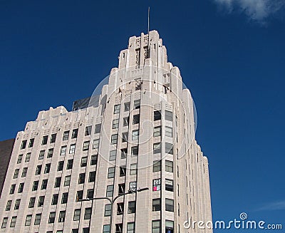 Title Guarantee and Trust Building, built 1930 in Art Deco style, historic building in downtown Los Angeles, California Editorial Stock Photo