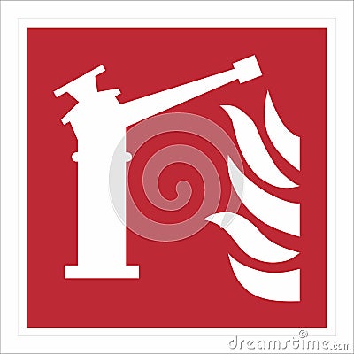 ISO 7010 Registered safety signs - Fire equipment fire action signs - Fire monitor Vector Illustration