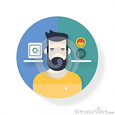 Creativity with Programmer Icons!- A Vibrant Collection of Icons that'll Inspire Your Imagination! Stock Photo