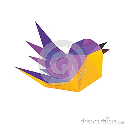 Titmouse In Polygonal Style Art Vector Illustration