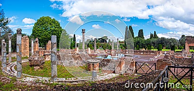 Tivoli - Villa Adriana or Hadrians Villa - Rome - Lazio landmark - Italy panoramic horizontal Stock Photo