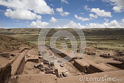 Tiwanaku or Tiahuanaco Stock Photo