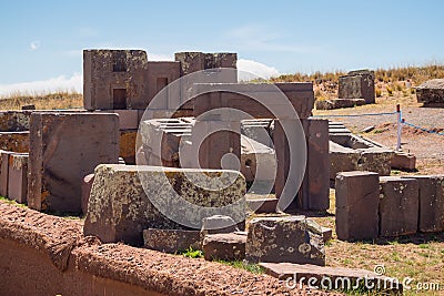 Tiwanaku Tiahuanaco, Pre-Columbian archaeological site, Bolivia Stock Photo