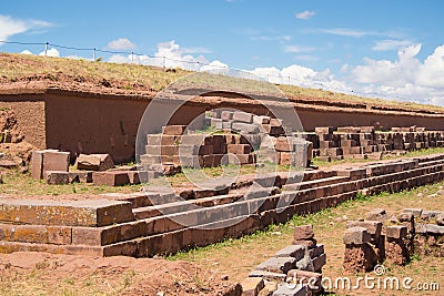 Tiwanaku Tiahuanaco, Pre-Columbian archaeological site, Bolivia Stock Photo