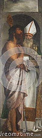 Tiziano Vecellio: St. Lazarus and St. Blaise Editorial Stock Photo