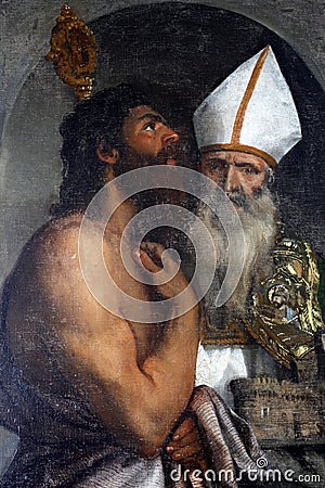 Tiziano Vecellio: St. Lazarus and St. Blaise Editorial Stock Photo