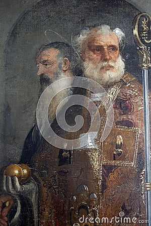 Tiziano Vecellio: St. Nicholas and St. Anthony Stock Photo