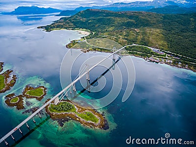 Tjeldsundbrua bridge in Norway Stock Photo