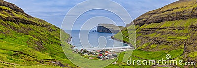Tjornuvik Beautiful Scandinavian Village, Located On The Faroe Islands Stock Photo
