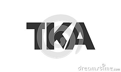 TKA logo design template with strong and modern bold text. Initial based vector logotype featuring simple and minimal typography. Vector Illustration