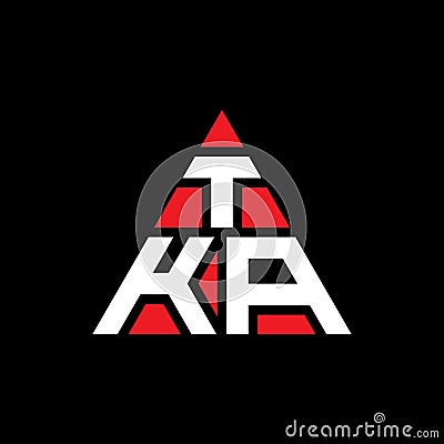TKA triangle letter logo design with triangle shape. TKA triangle logo design monogram. TKA triangle vector logo template with red Vector Illustration