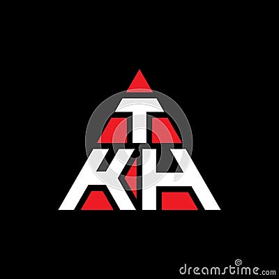 TKH triangle letter logo design with triangle shape. TKH triangle logo design monogram. TKH triangle vector logo template with red Vector Illustration