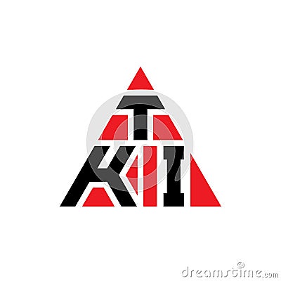 TKI triangle letter logo design with triangle shape. TKI triangle logo design monogram. TKI triangle vector logo template with red Vector Illustration