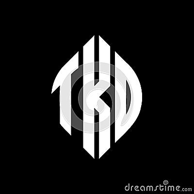 TKO circle letter logo design with circle and ellipse shape. TKO ellipse letters with typographic style. The three initials form a Vector Illustration