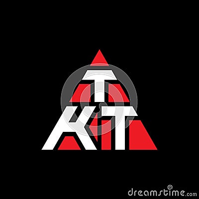TKT triangle letter logo design with triangle shape. TKT triangle logo design monogram. TKT triangle vector logo template with red Vector Illustration
