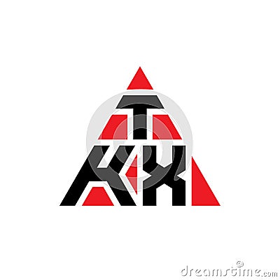 TKX triangle letter logo design with triangle shape. TKX triangle logo design monogram. TKX triangle vector logo template with red Vector Illustration