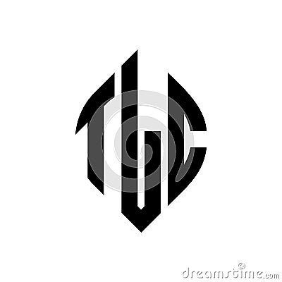 TLC circle letter logo design with circle and ellipse shape. TLC ellipse letters with typographic style. The three initials form a Vector Illustration