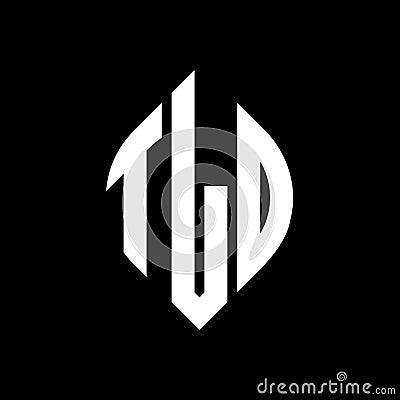 TLD circle letter logo design with circle and ellipse shape. TLD ellipse letters with typographic style. The three initials form a Vector Illustration
