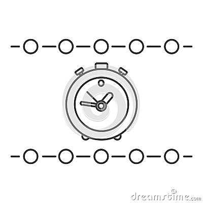 Time line icon. Alarm clock. Outline thin line illustration. alarm clock line icon. Present moment. Vector Illustration