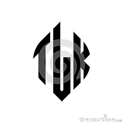TLK circle letter logo design with circle and ellipse shape. TLK ellipse letters with typographic style. The three initials form a Vector Illustration