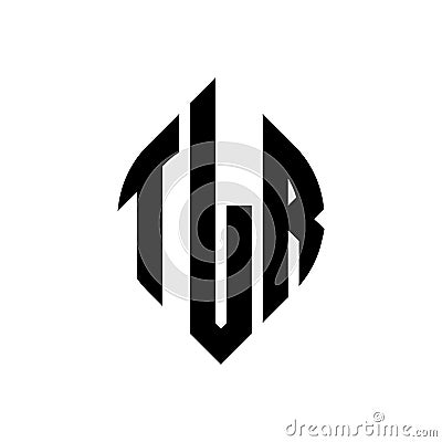 TLR circle letter logo design with circle and ellipse shape. TLR ellipse letters with typographic style. The three initials form a Vector Illustration