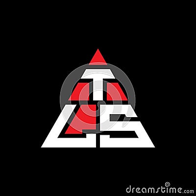 TLS triangle letter logo design with triangle shape. TLS triangle logo design monogram. TLS triangle vector logo template with red Vector Illustration