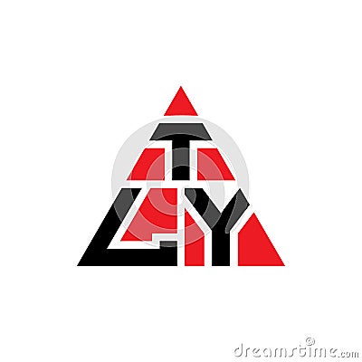 TLY triangle letter logo design with triangle shape. TLY triangle logo design monogram. TLY triangle vector logo template with red Vector Illustration