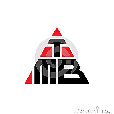 TMB triangle letter logo design with triangle shape. TMB triangle logo design monogram. TMB triangle vector logo template with red Vector Illustration
