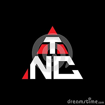 TNC triangle letter logo design with triangle shape. TNC triangle logo design monogram. TNC triangle vector logo template with red Vector Illustration
