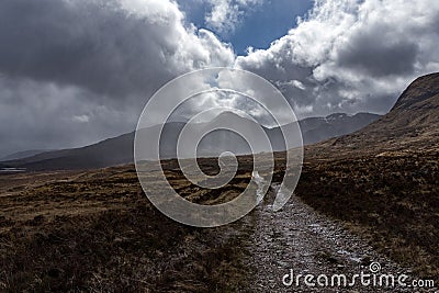 The drovers road near Black Mount Stock Photo