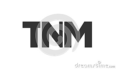 TNM logo design template with strong and modern bold text. Initial based vector logotype featuring simple and minimal typography. Vector Illustration