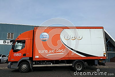 TNT delivery truck parked on an industrial estate in Billericay, Essex, UK Editorial Stock Photo