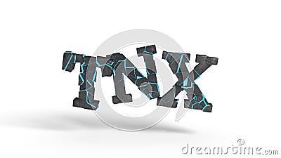 TNX fragmented writing background, 3d rendering Stock Photo
