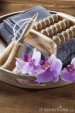 To cleanse and exfoliate with softness at home spa Stock Photo
