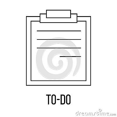 To Do icon or logo line art style Vector Illustration