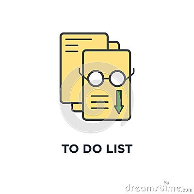 to do list (checklist) outline infographic, of completed or scheduling tasks, clipboard with pencil, premium quality for website Vector Illustration