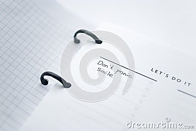 Close up handwritten to do list plan Stock Photo