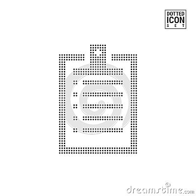 To Do List Dot Pattern Icon. Clipboard Dotted Icon Isolated on White. Vector Background or Design Template Vector Illustration