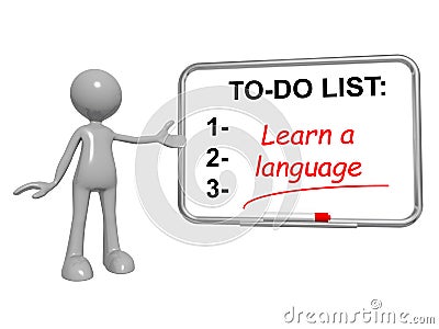 To do list learn a language on board Stock Photo