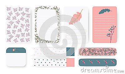 To do list notebook page stickers tape vector set Vector Illustration
